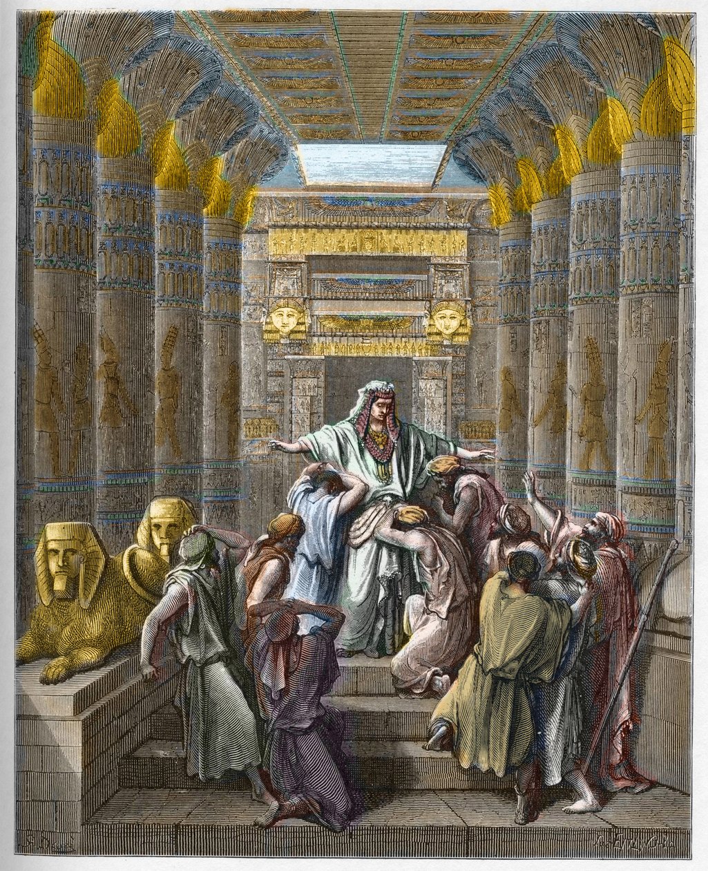 Jozef patriarch van Israël - Jozef herkend door zijn broers - gravure in 
