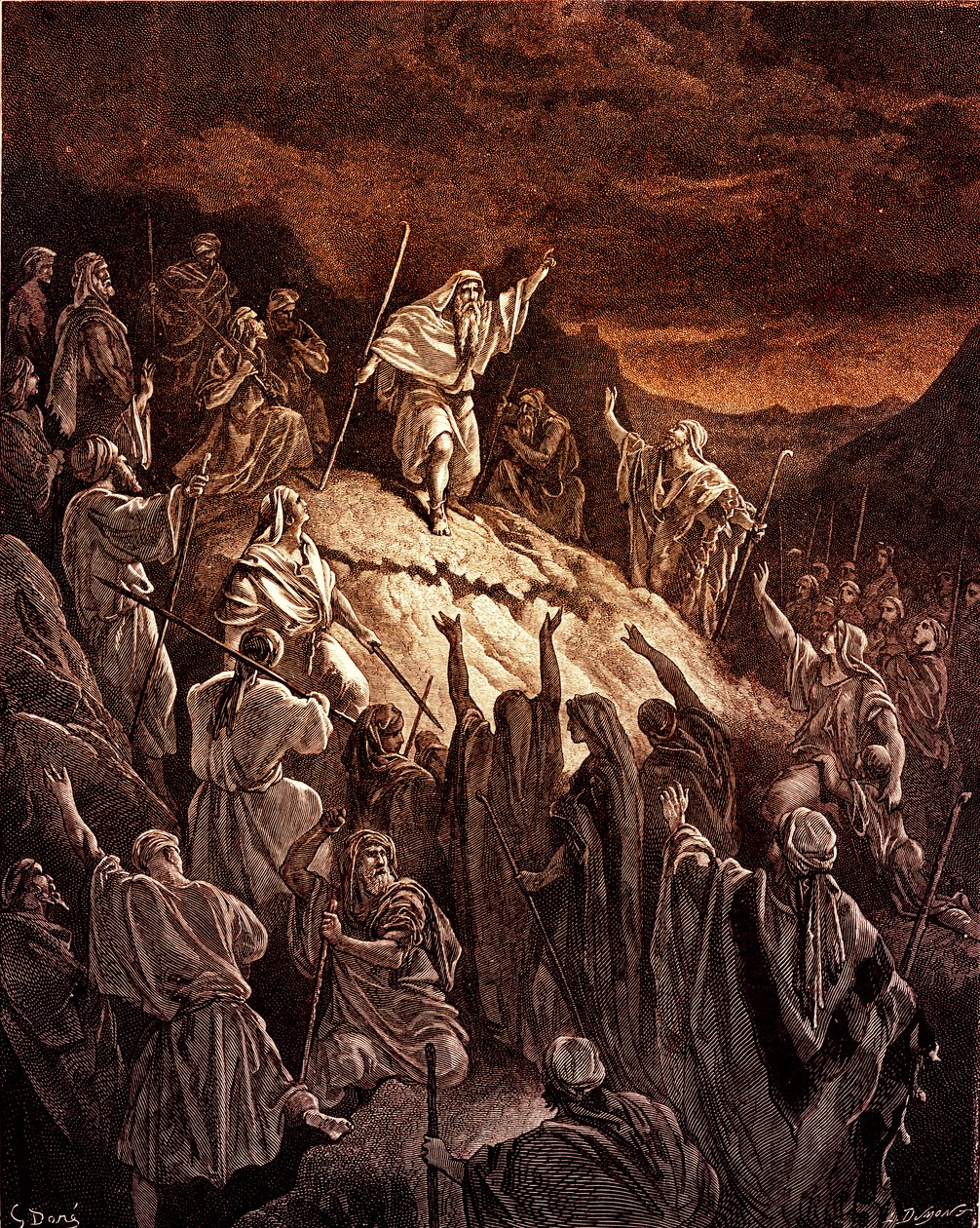 Mattathias roept de Joodse vluchtelingen op - Bijbel door Gustave Dore