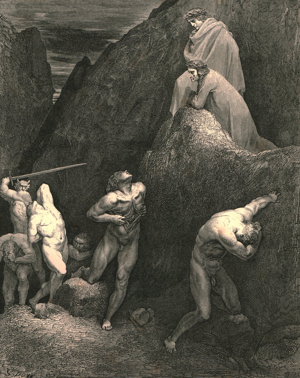 Zie hoe ik mezelf openscheur! Zie hoe Mahomet verminkt is! door Gustave Dore