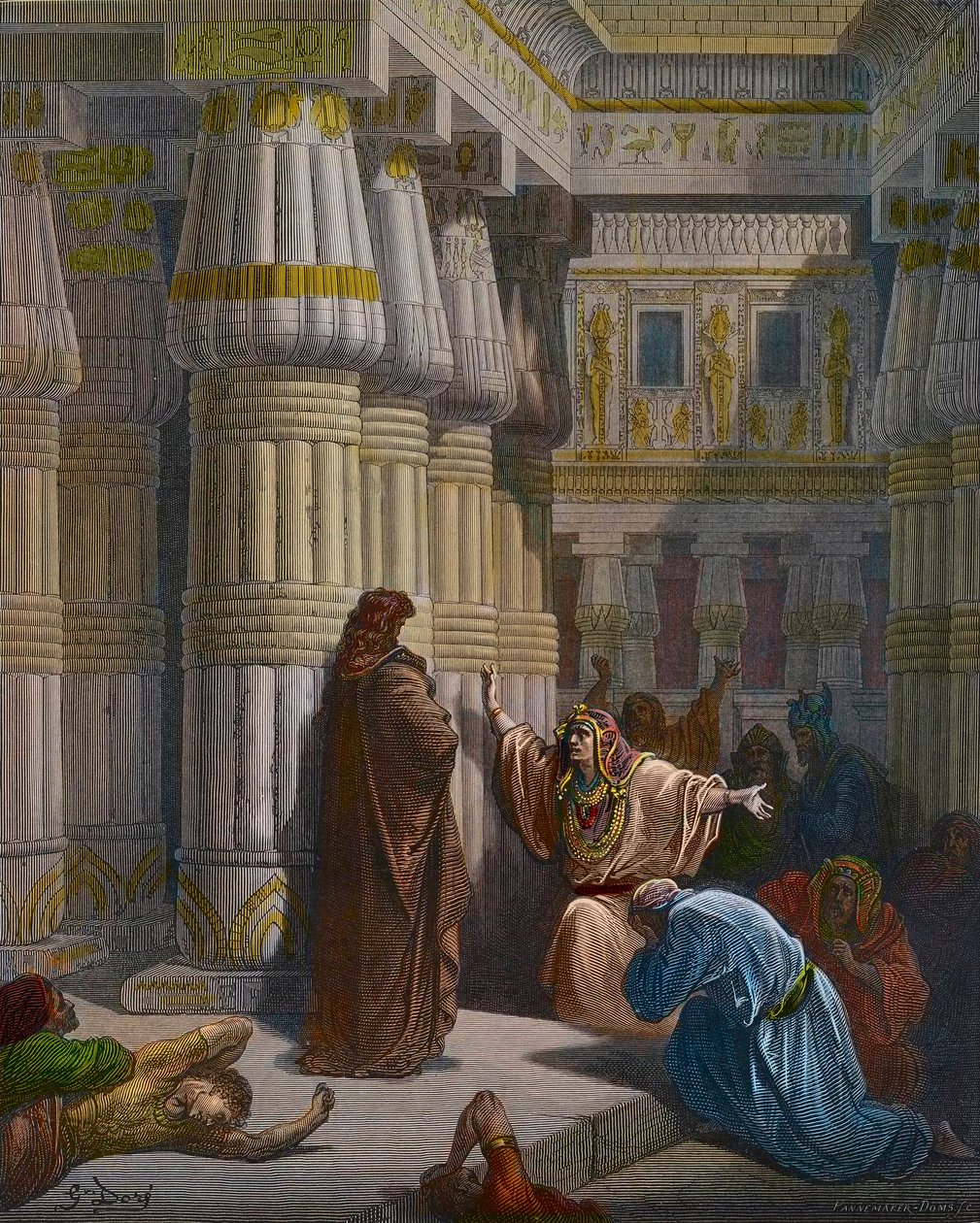 Farao roept Mozes door Gustave Dore