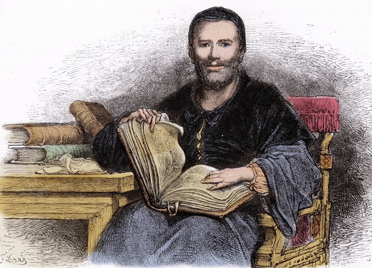 Portret van Rabelais - illustratie uit 