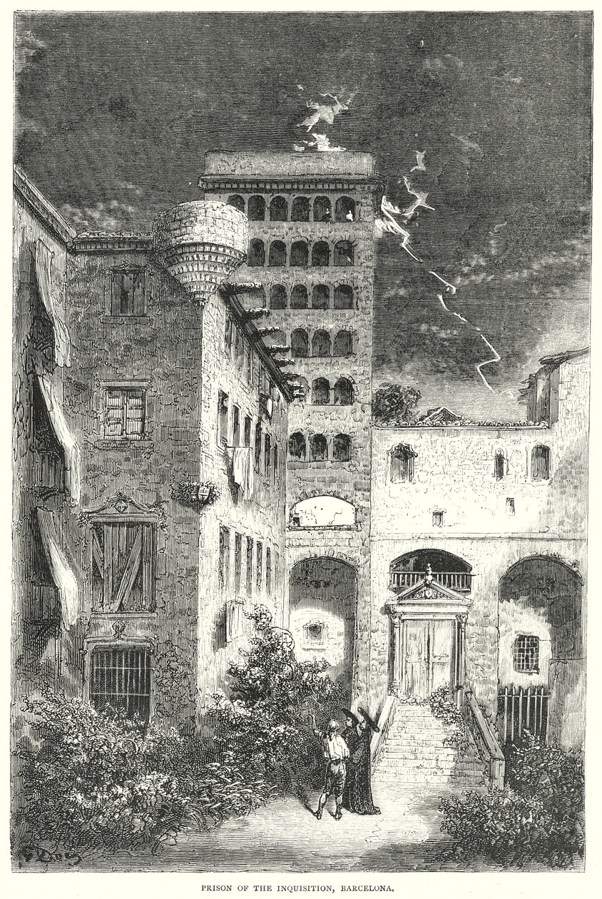 Gevangenis van de inquisitie, Barcelona (gravure) door Gustave Dore