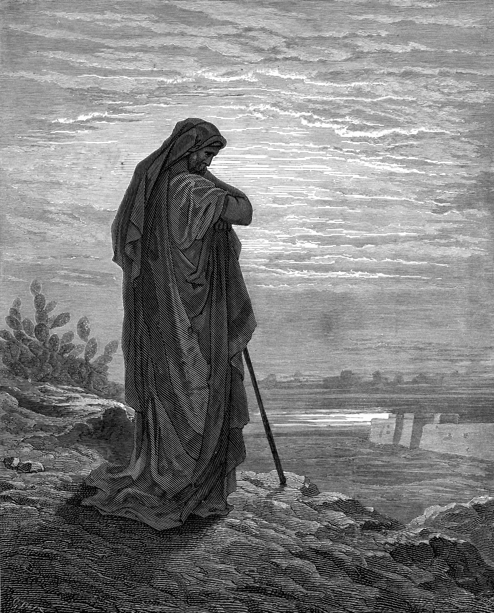 Profeet Amos, gravure door Gustave Doré - Bijbel door Gustave Dore