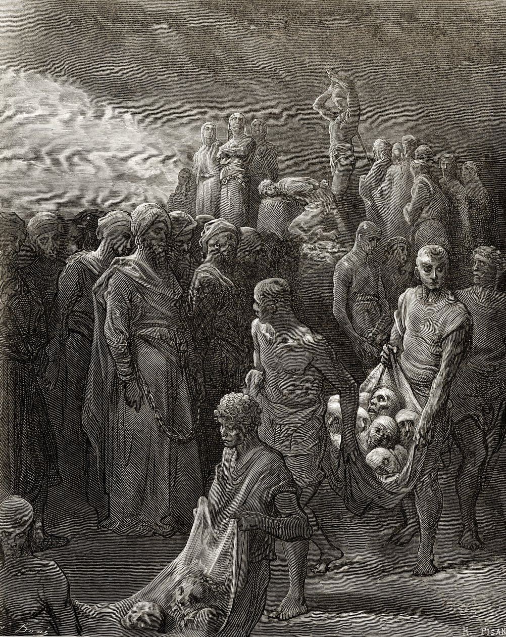 Richard I (1157-99) de Leeuwenhart vermoordt gevangenen als vergelding, illustratie uit 