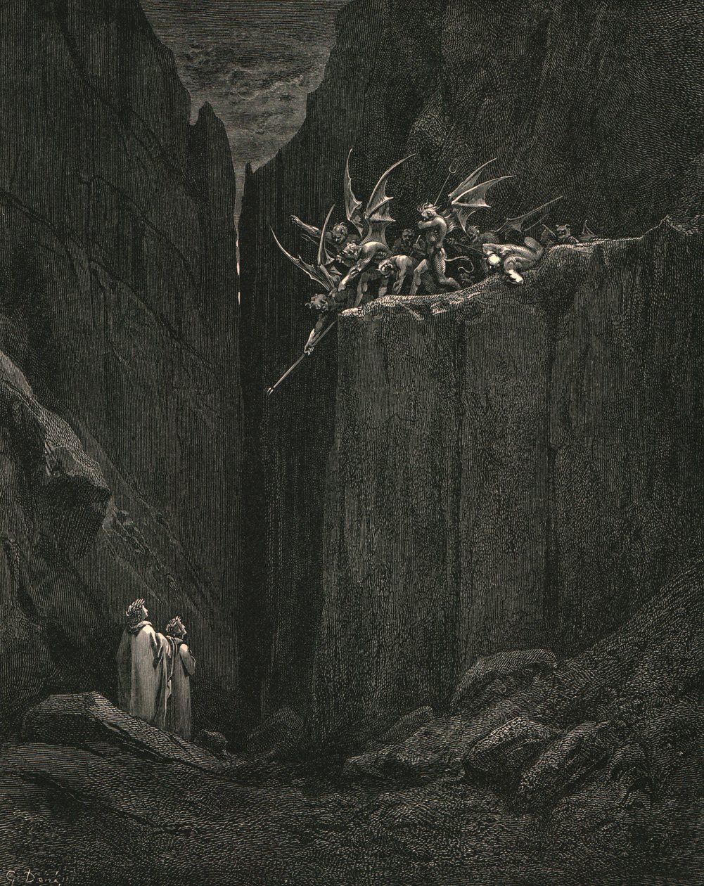 Nauwelijks hadden zijn voeten de laagste van het bed bereikt, ca. 1890 door Gustave Dore