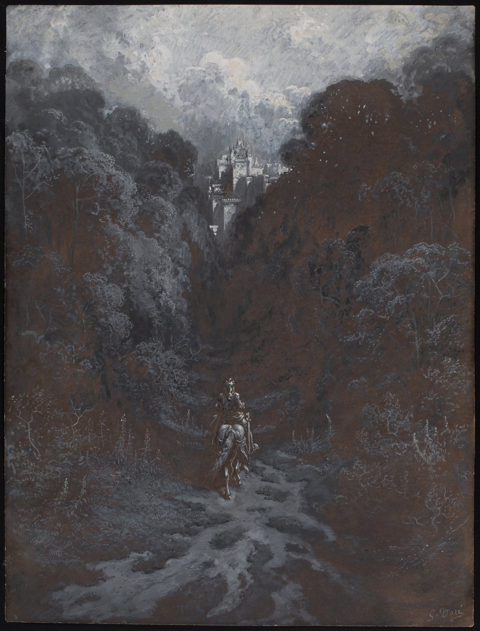 Sir Lancelot nadert het kasteel van Astolat door Gustave Dore