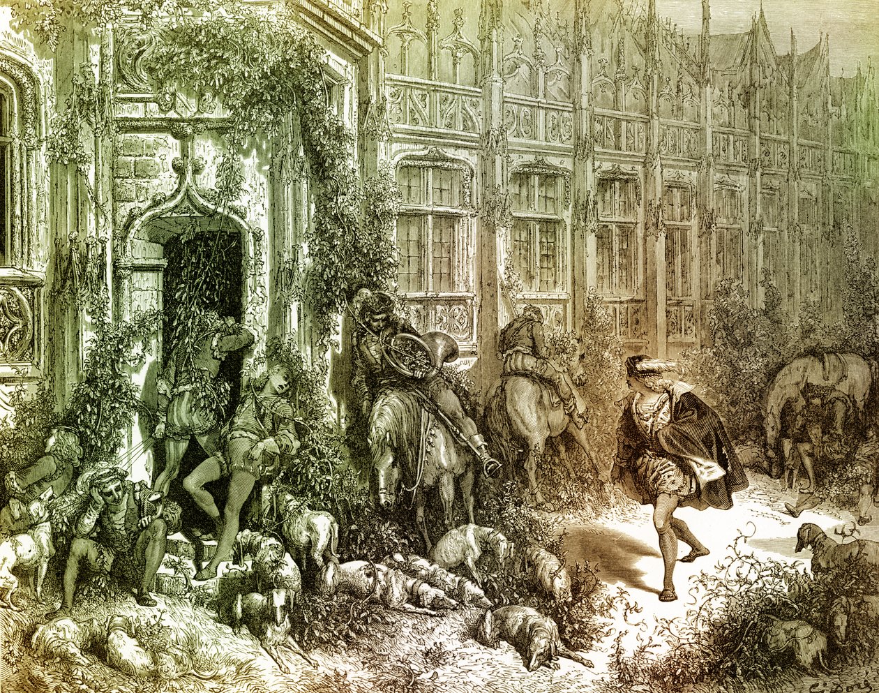 Doornroosje, gravure door Gustave Doré door Gustave Dore