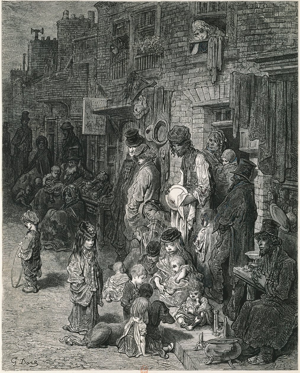 Sloppenwijken van Londen door Gustave Dore