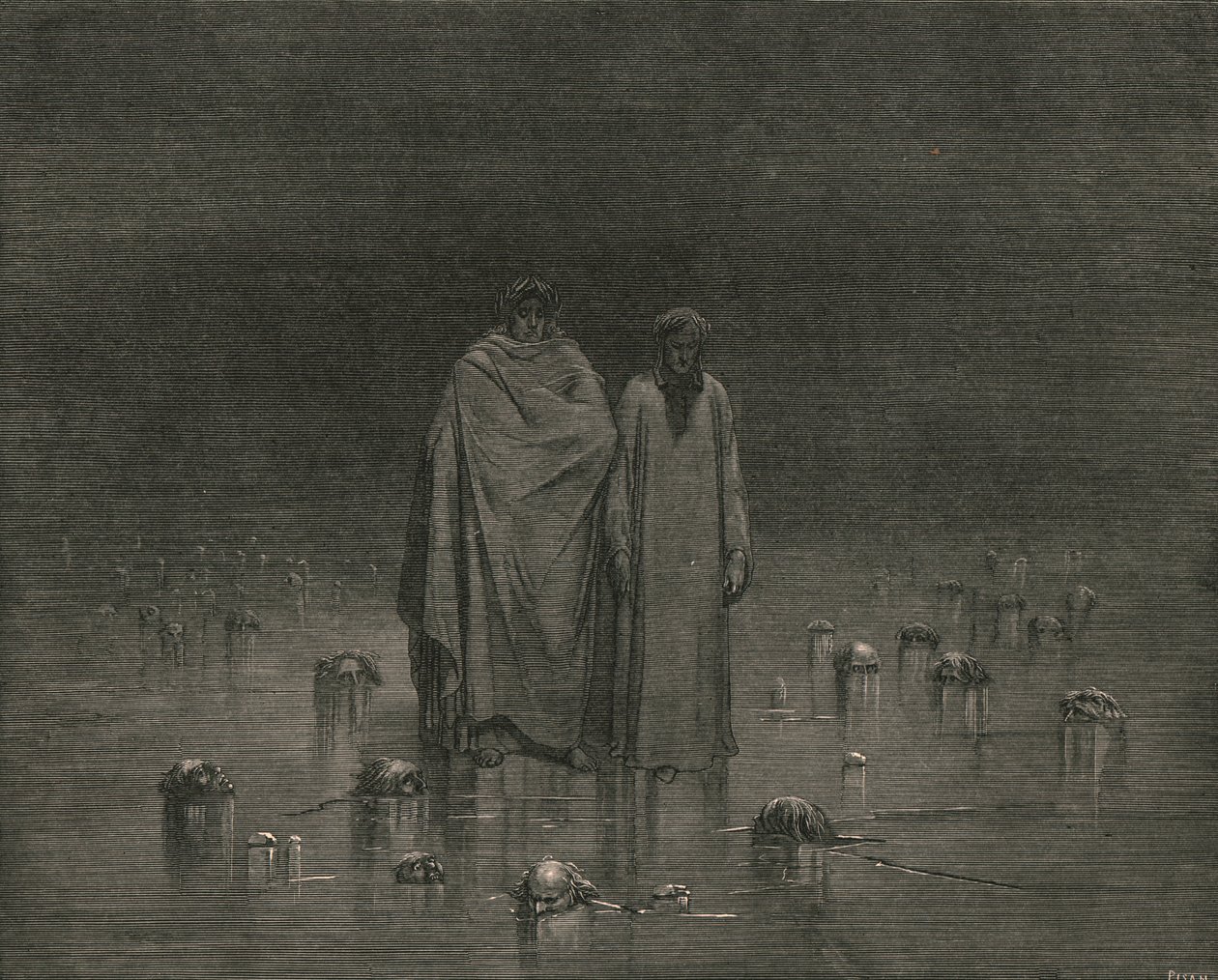 Let goed op, je zolen treden niet op de hoofden van je arme broeders, c1890 door Gustave Dore