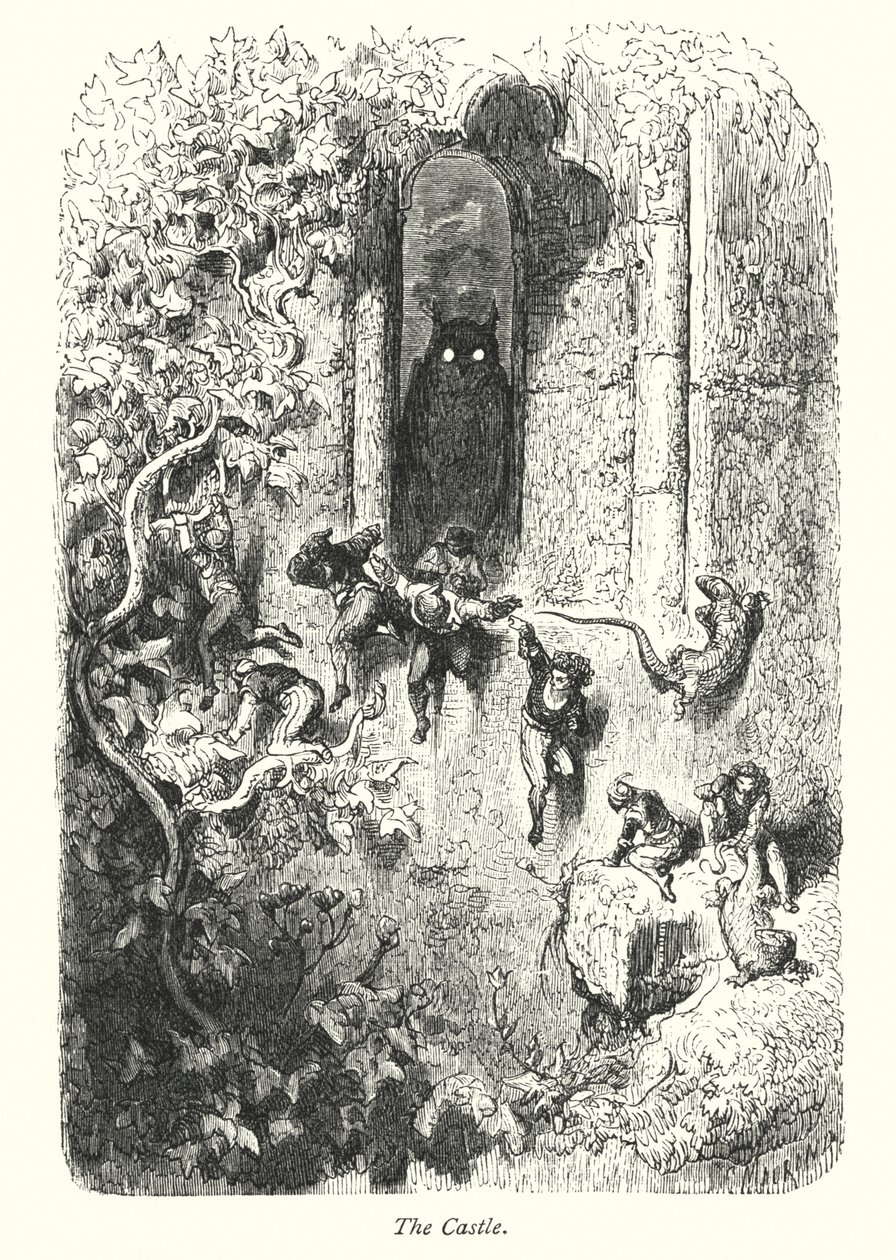 Het kasteel (gravure) door Gustave Dore