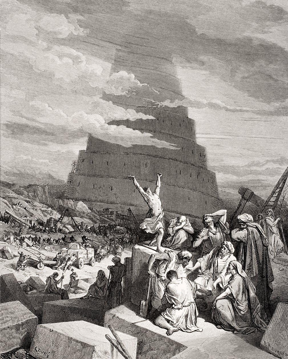 De verwarring van de talen, Genesis 11:7-9, illustratie uit Dore