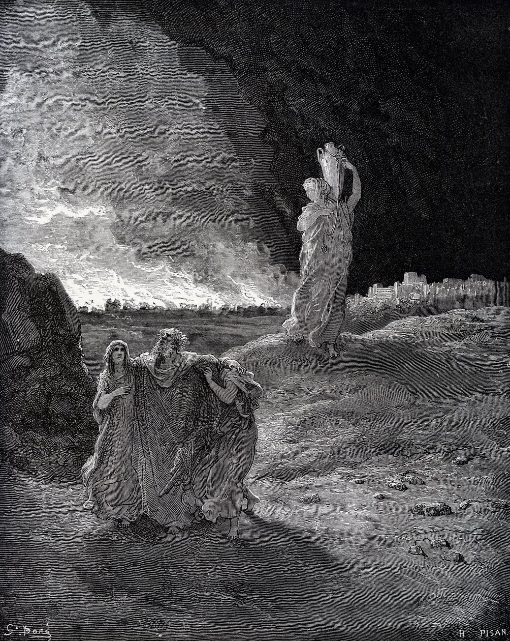 De vernietiging van Sodom door Gustave Dore