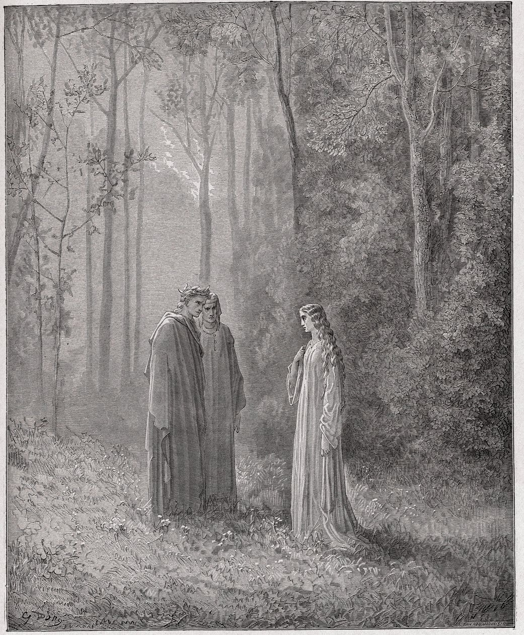 Purgatorio, Canto 5: Dante spreekt met Pia de Tolomei (Illustratie door Gustave Doré) door Gustave Dore