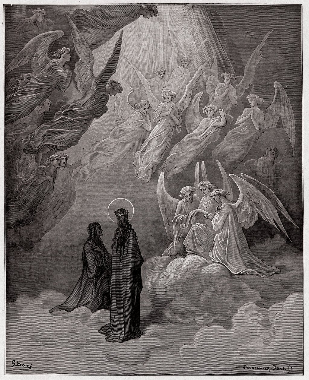 Paradiso, Canto 20: De lichtgevende zielen zingen (Illustratie door Gustave Doré) door Gustave Dore