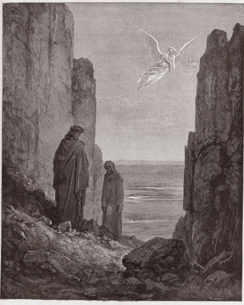 De Goddelijke Komedie (La Divina Commedia), Purgatorio, Canto 19: De dichters stijgen naar de vijfde cirkel - door Dante Alighieri (1265-1321) - Illustratie door Gustave Doré (1832-1883) door Gustave Dore