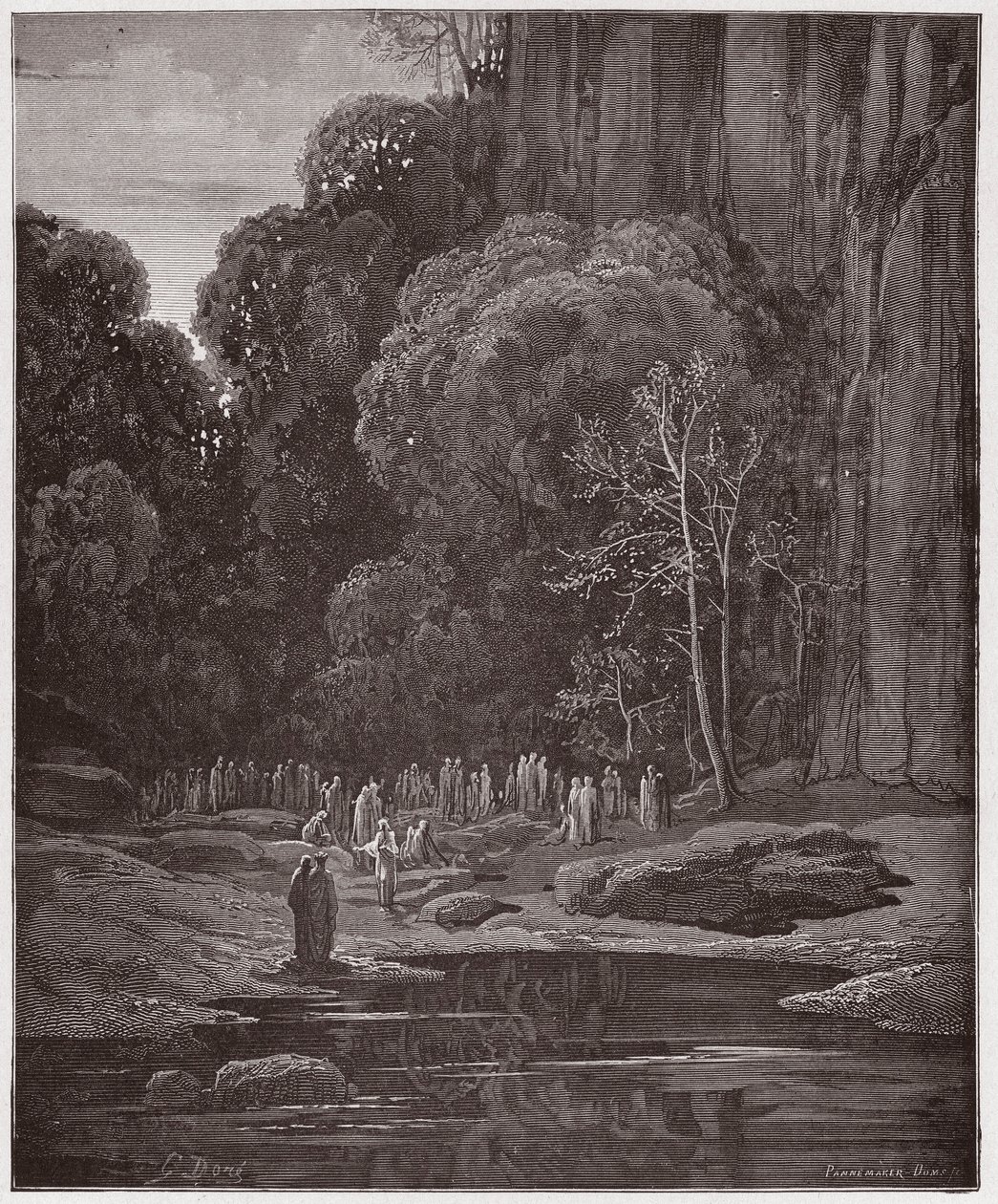 De Goddelijke Komedie, Purgatorio, Canto 5: De laat berouwvollen zingen de Miserere - door Dante Alighieri (1265-1321) - Illustratie door Gustave Doré (1832-1883) door Gustave Dore