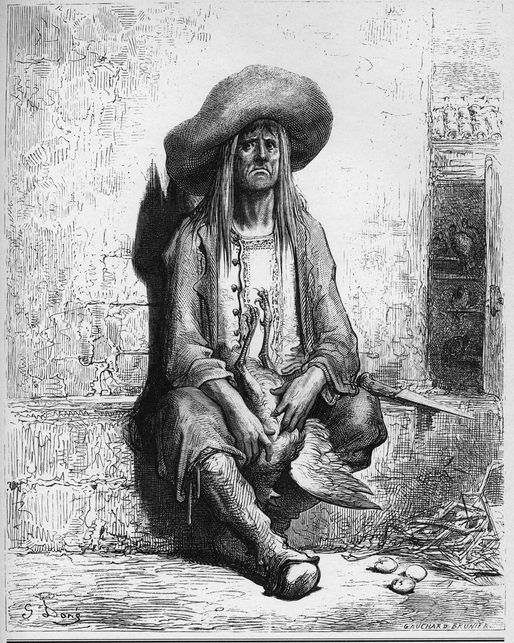 De gans die gouden eieren legde - uit "Fabels" van Jean de La Fontaine door Gustave Dore