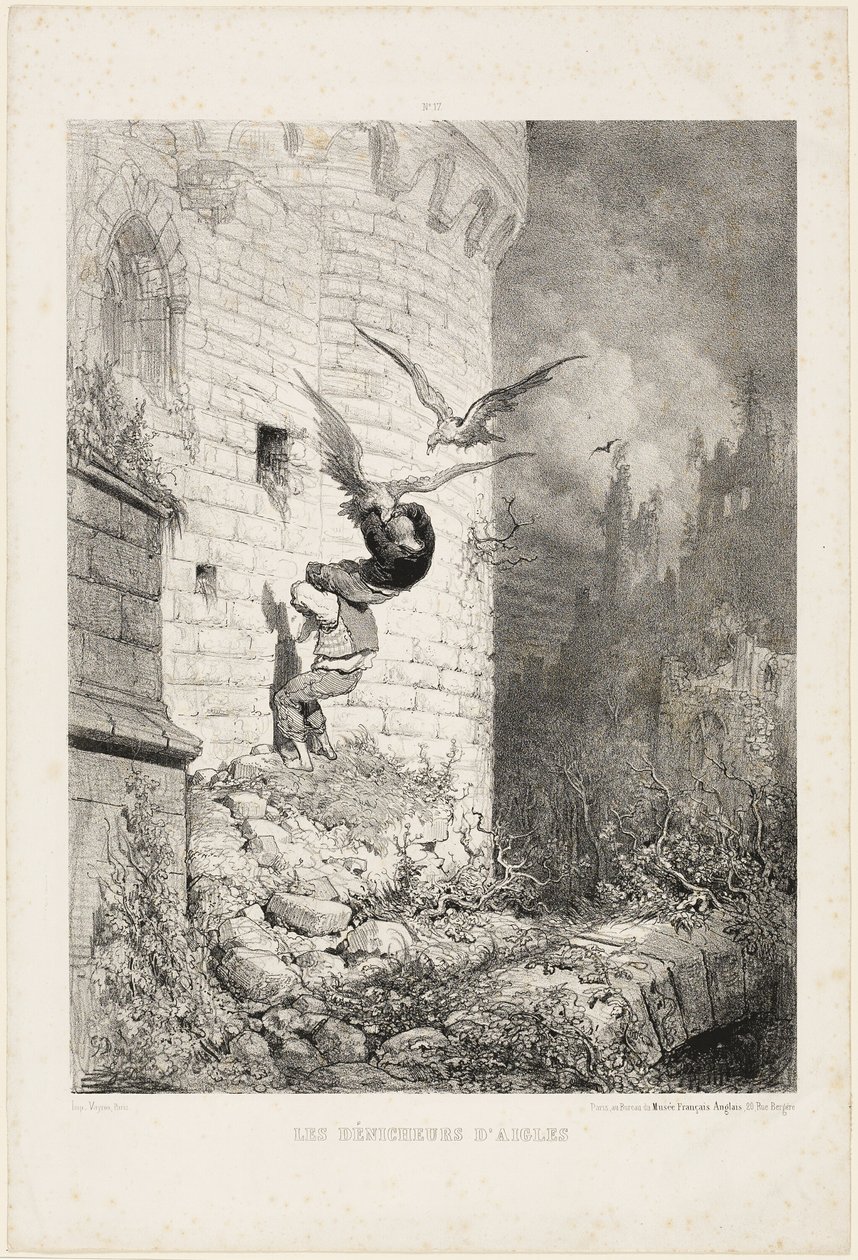 De jagers van adelaarsnesten door Gustave Dore