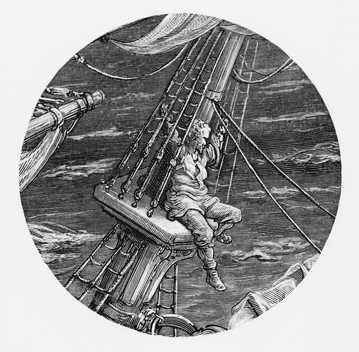 De Zeeman hoog in het achterschip, scène uit 