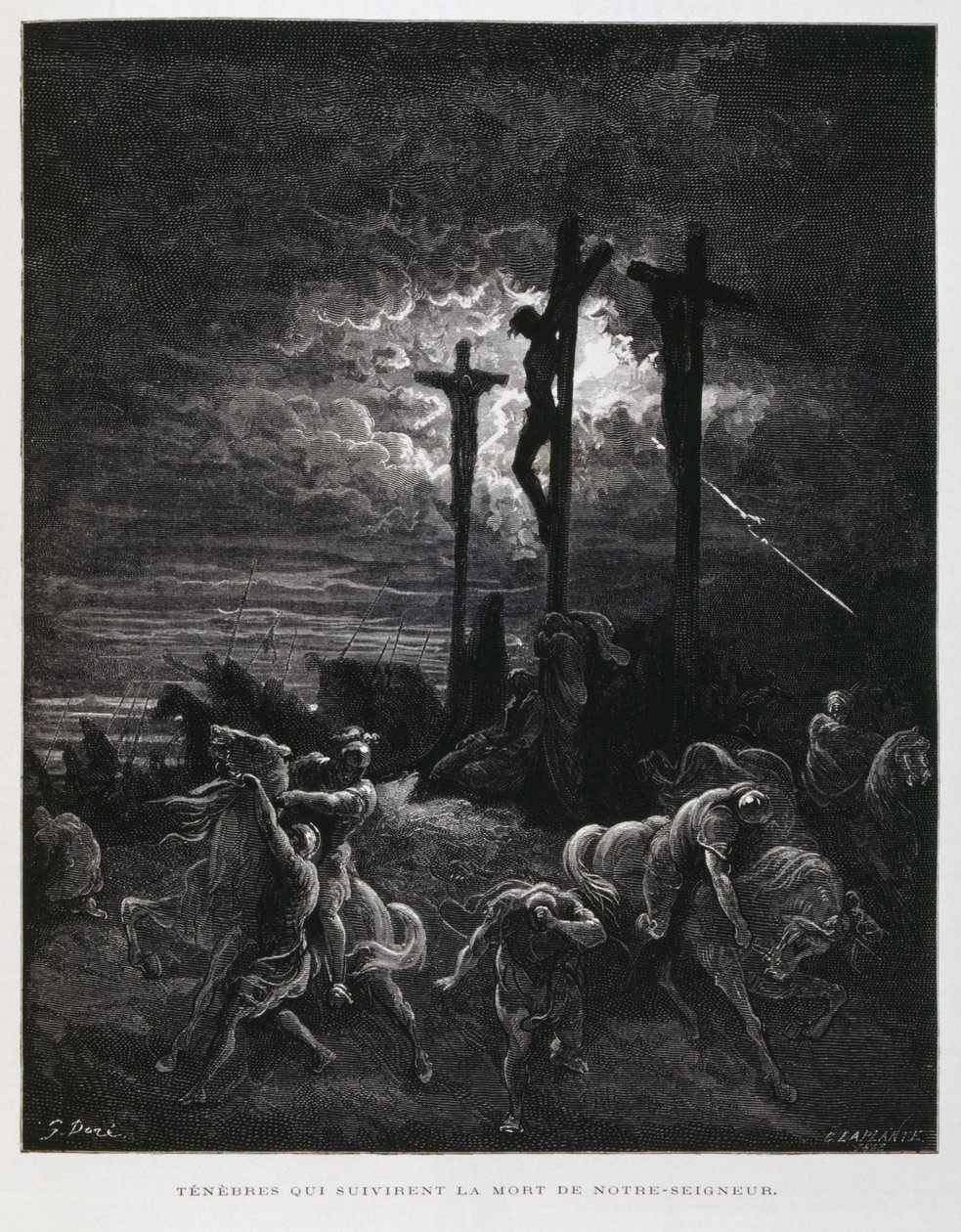 De kruisiging van Christus, Illustratie uit de Dore Bijbel door Gustave Dore