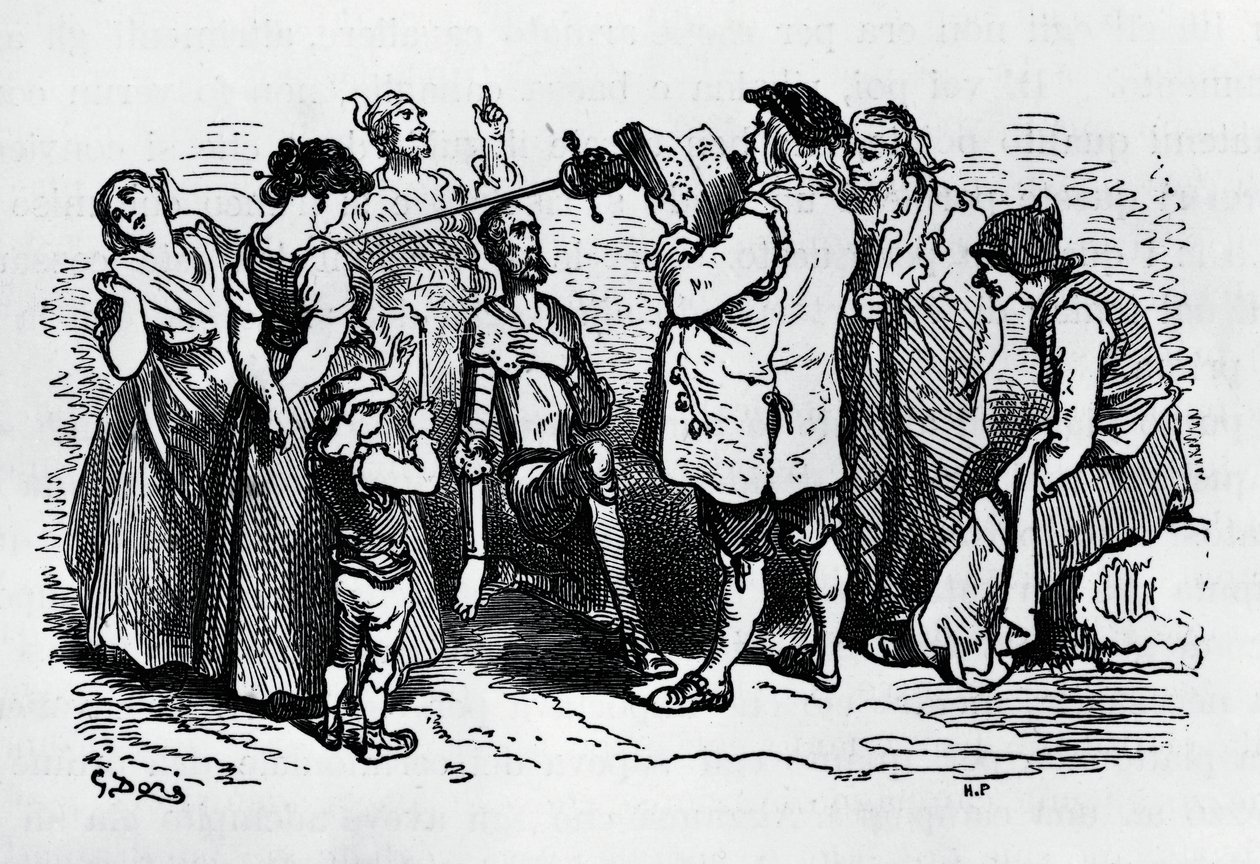 De inductie van Don Quichot, geïllustreerd door Gustave Doré door Gustave Dore