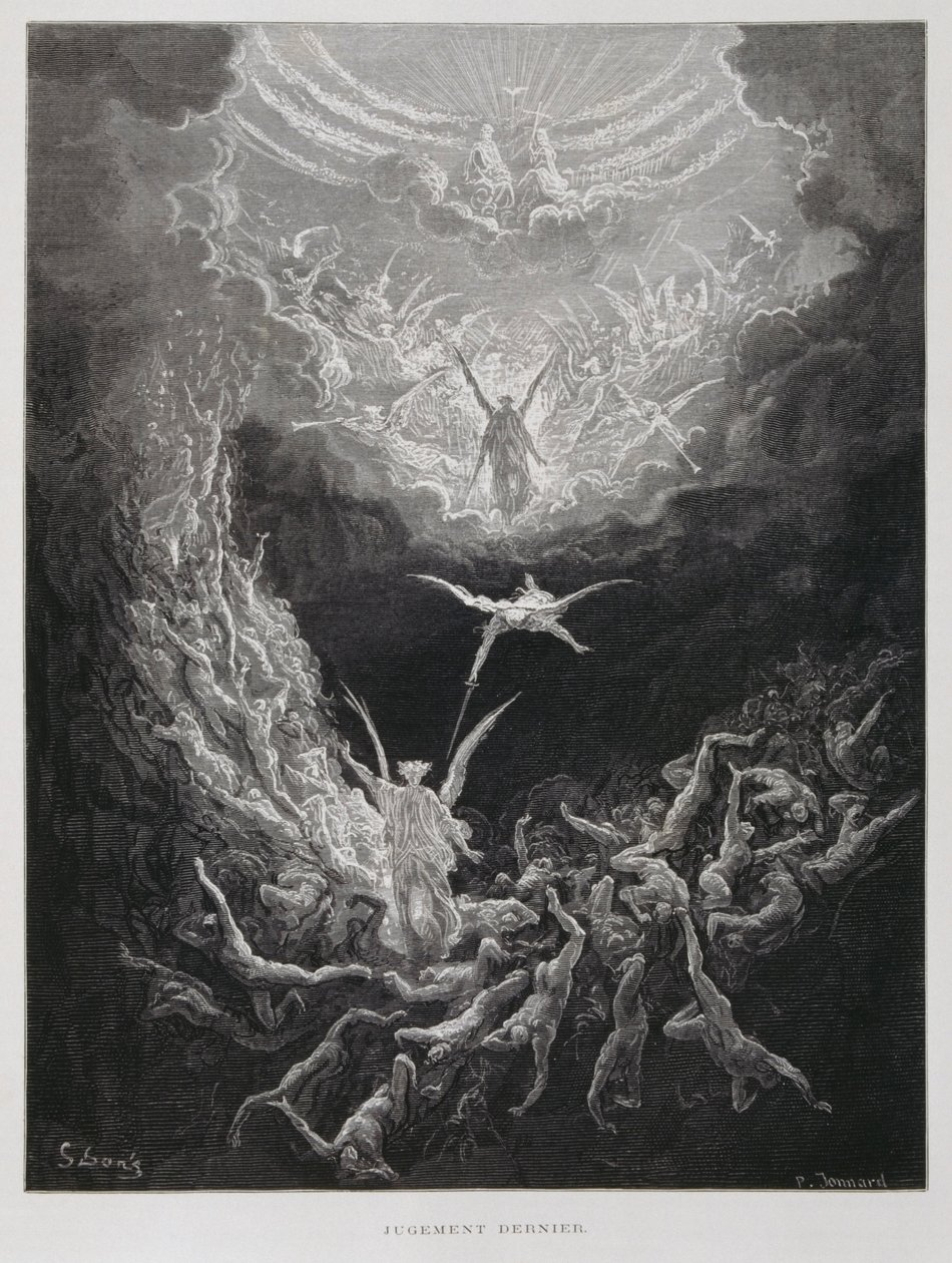 Het laatste oordeel, Illustratie uit de Dore Bijbel door Gustave Dore
