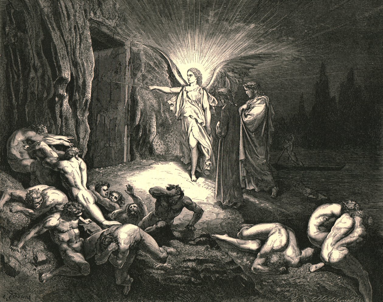 Bij de poort kwam hij, en met zijn staf raakte hij het aan, c1890 door Gustave Dore