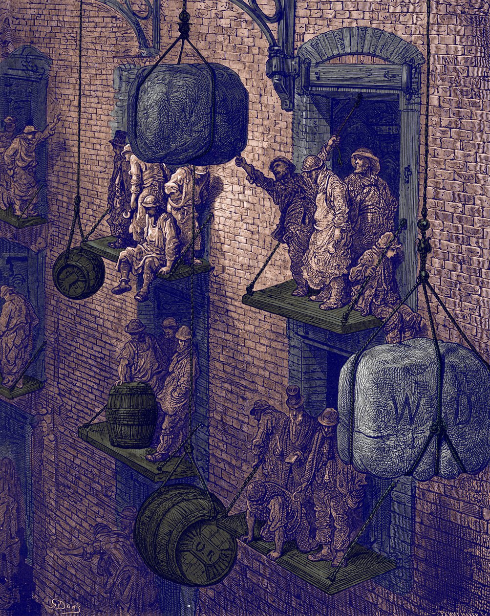 Opslag in de stad door Gustave Dore