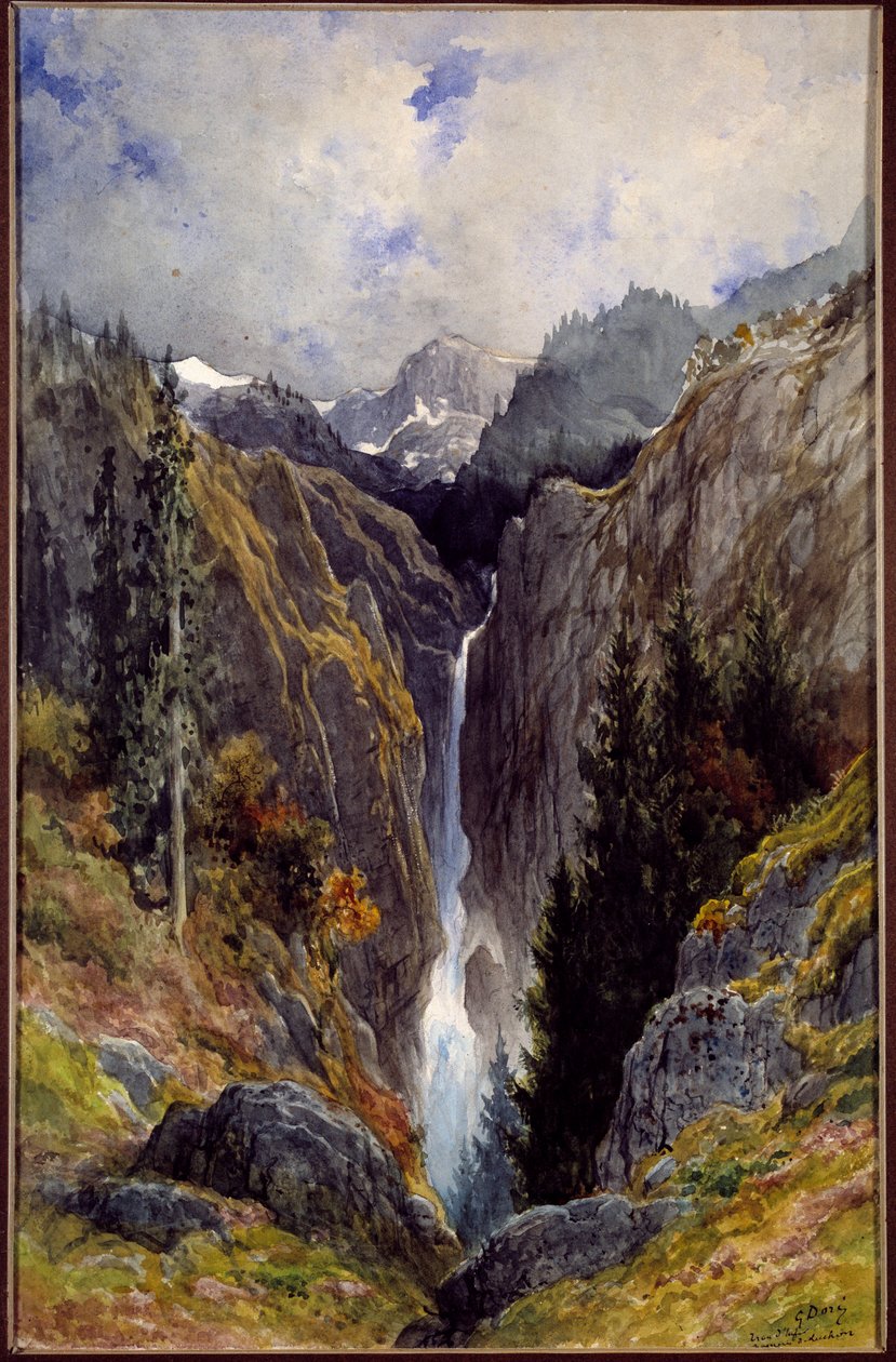 Waterval van het hellegat in de vallei van de Lys door Gustave Dore