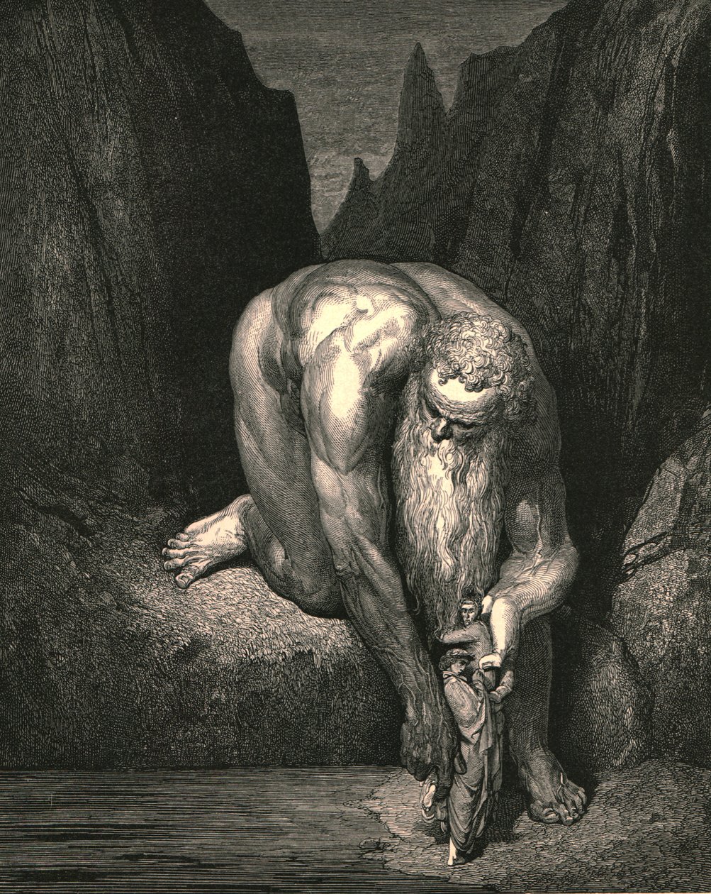 Toch in de afgrond, die Lucifer met Judas laag opslokt, plaatste hij ons licht, ca. 1890 door Gustave Dore