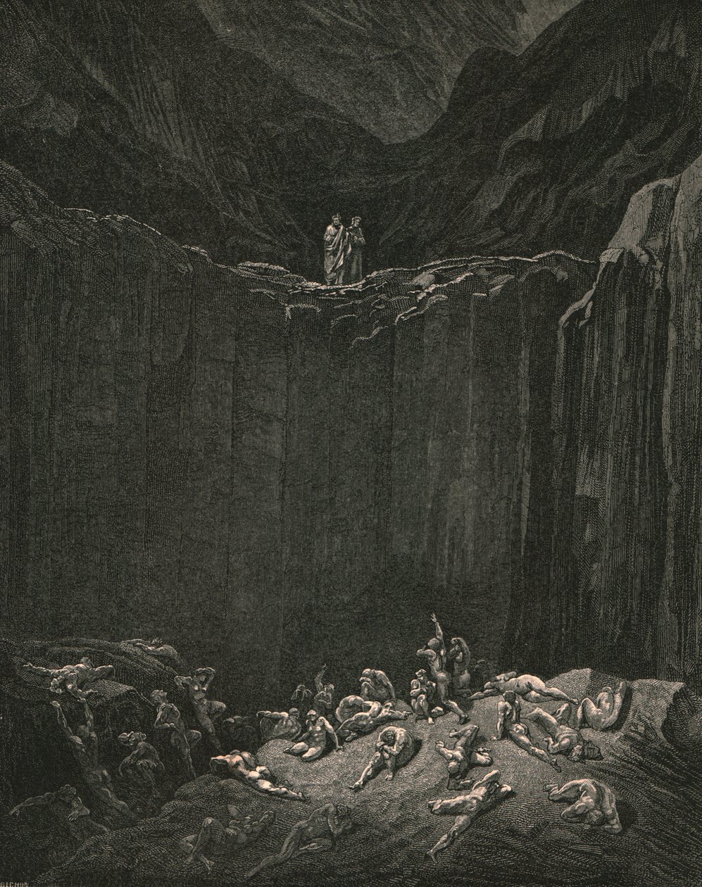...alles-doorzoekende Gerechtigheid, veroordeelt de vervalsers, c1890 door Gustave Dore
