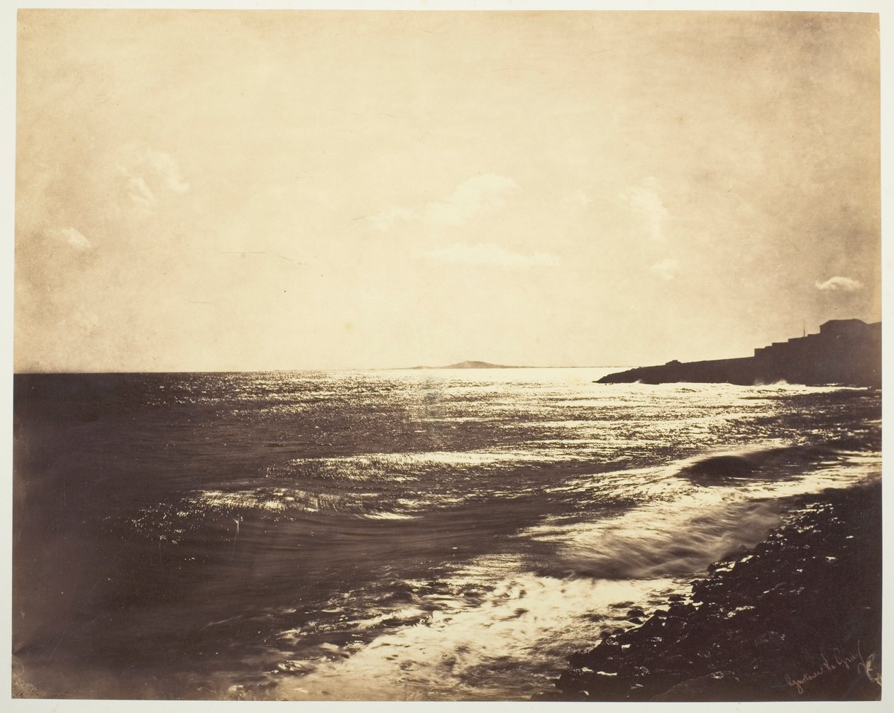 Middellandse Zee met de berg Agde door Gustave Le Gray