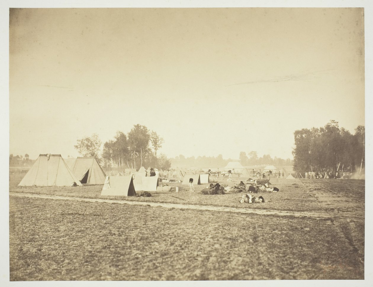 Tenten en Militaire Uitrusting, Kamp de Châlons door Gustave Le Gray
