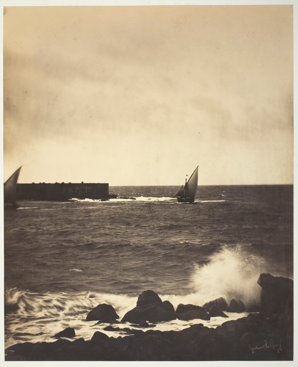 De brekende golf, 1857 door Gustave Le Gray