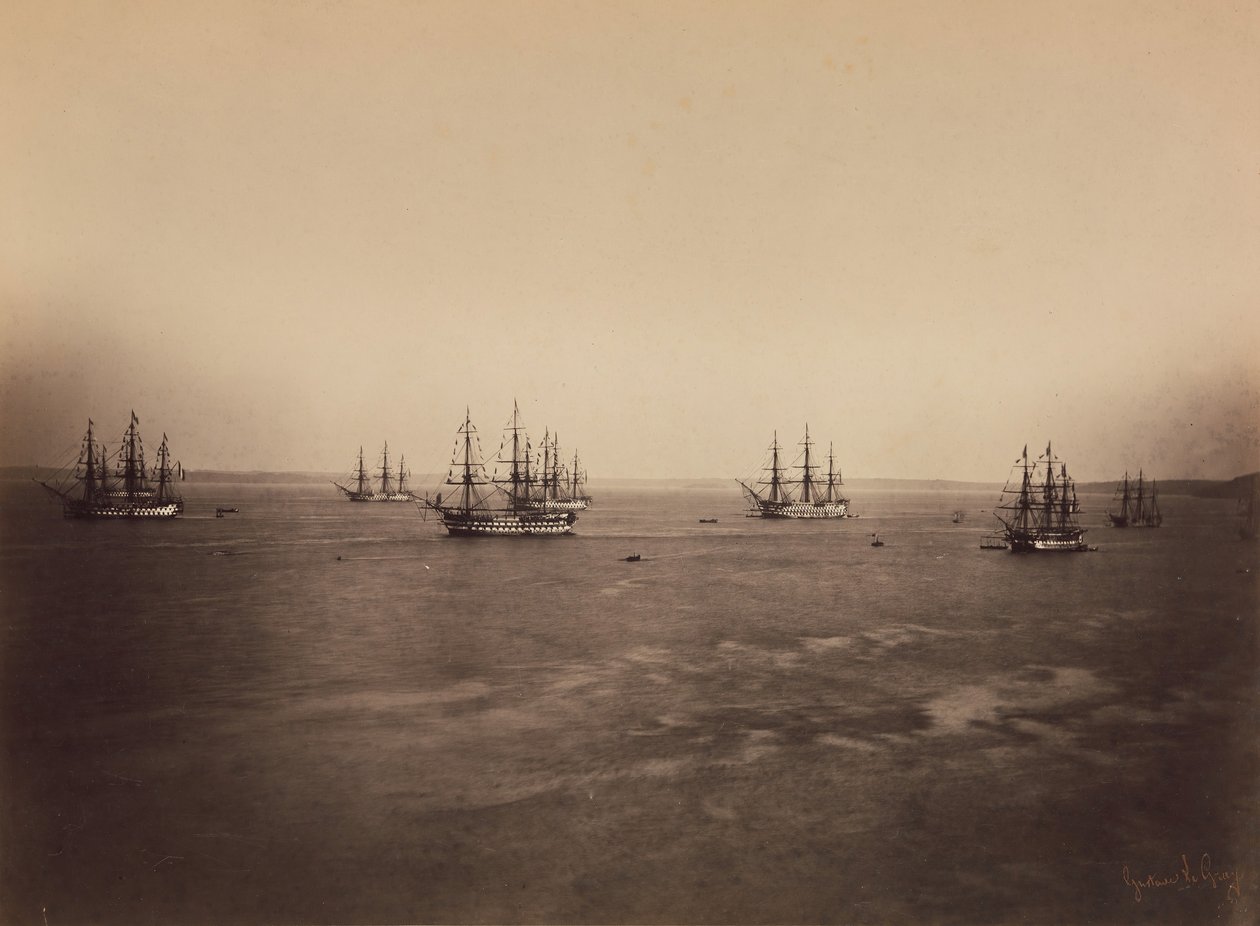 De Franse en Engelse Vloten, Cherbourg door Gustave Le Gray