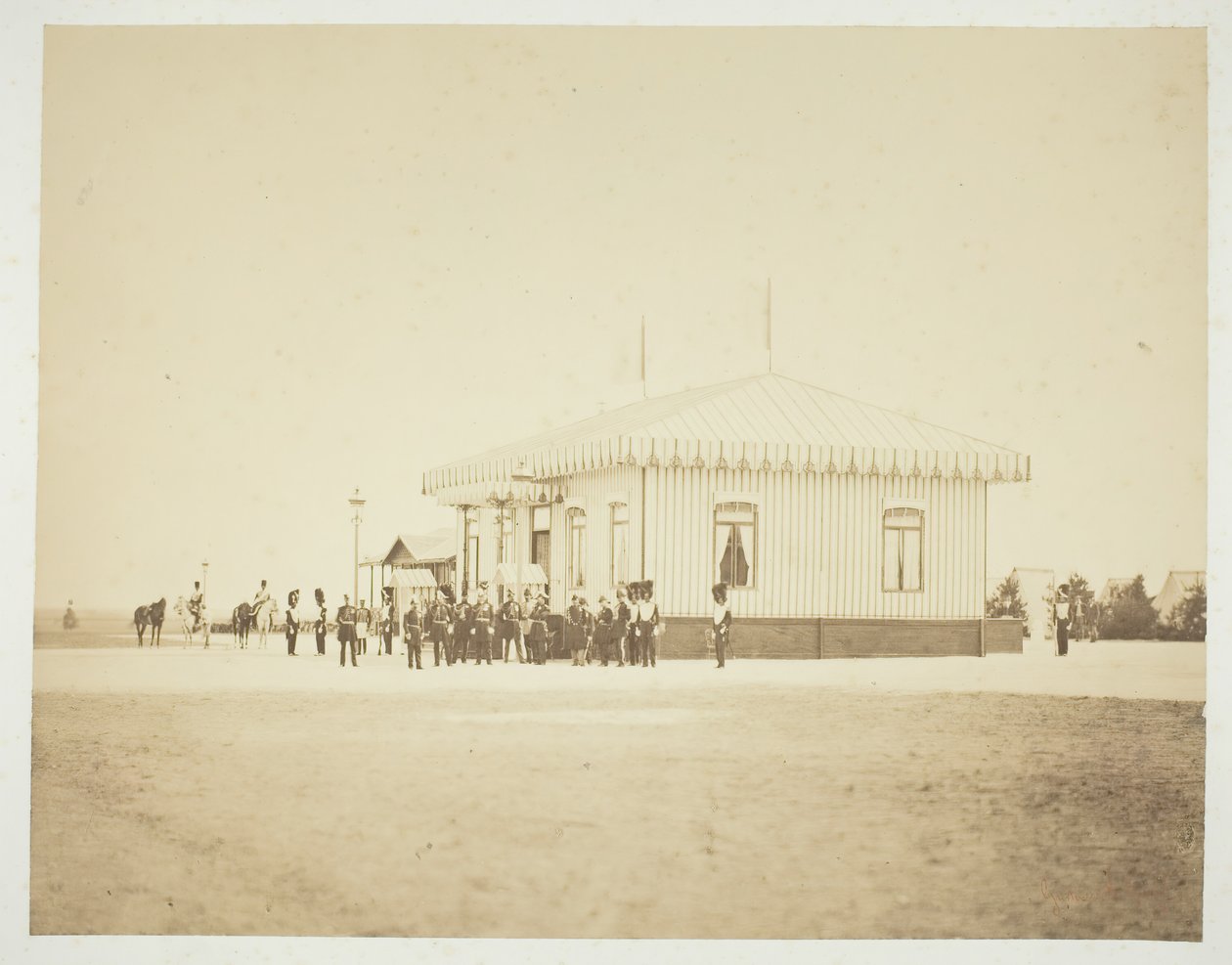 Zonder titel [officieren en hoogwaardigheidsbekleders] door Gustave Le Gray