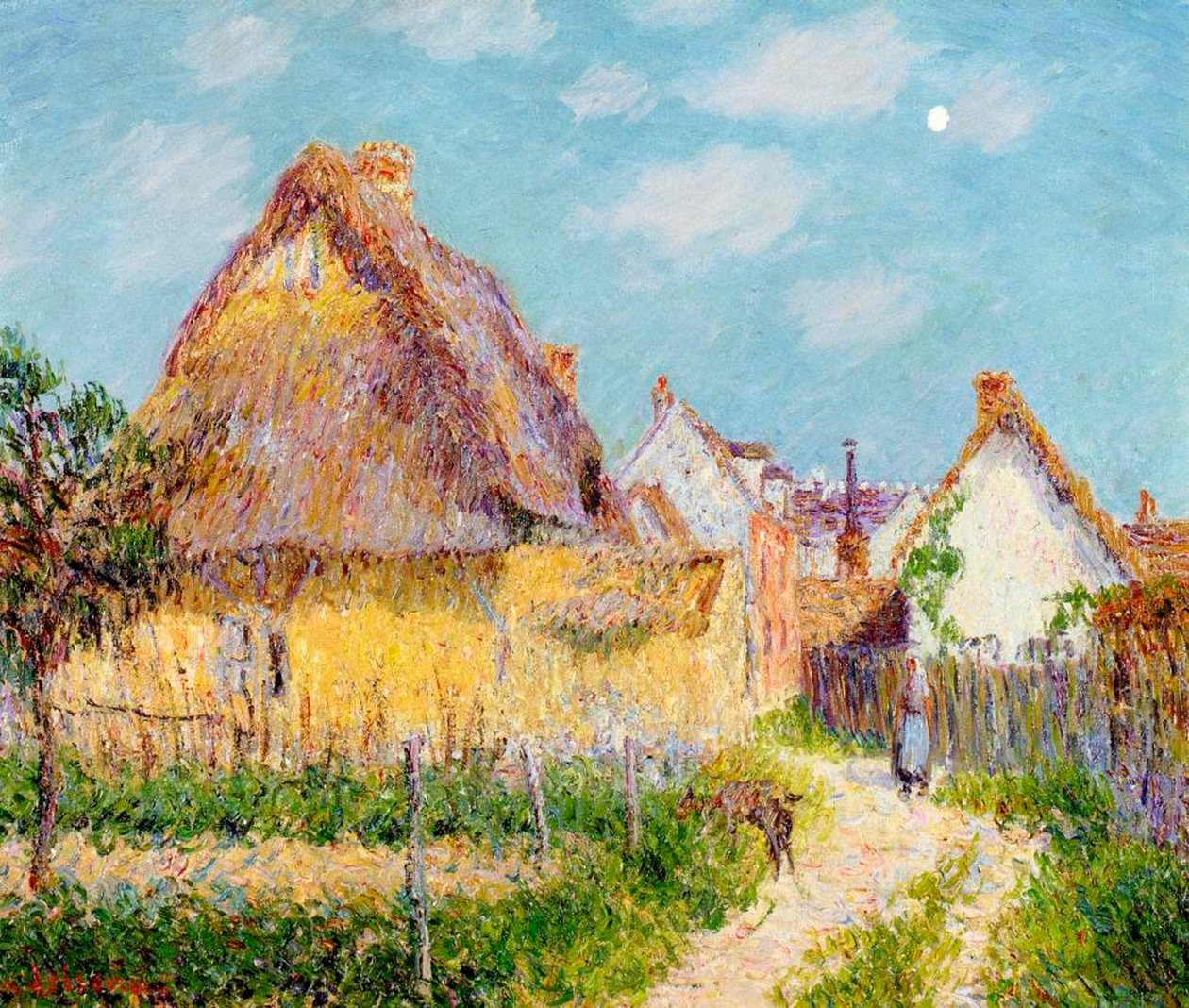 Cottage in Le Vaudreuil, 1903 door Gustave Loiseau