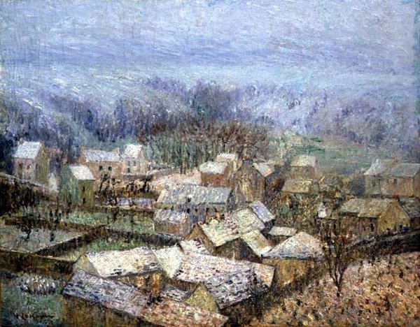 Winter in Pontoise door Gustave Loiseau