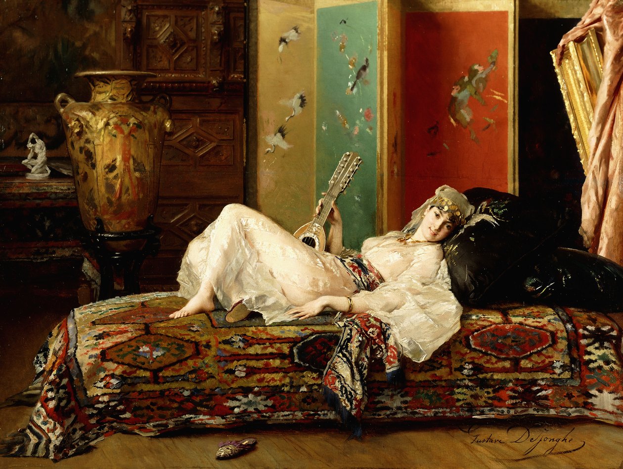 Een Liggende Odalisk door Gustave Léonard de Jonghe