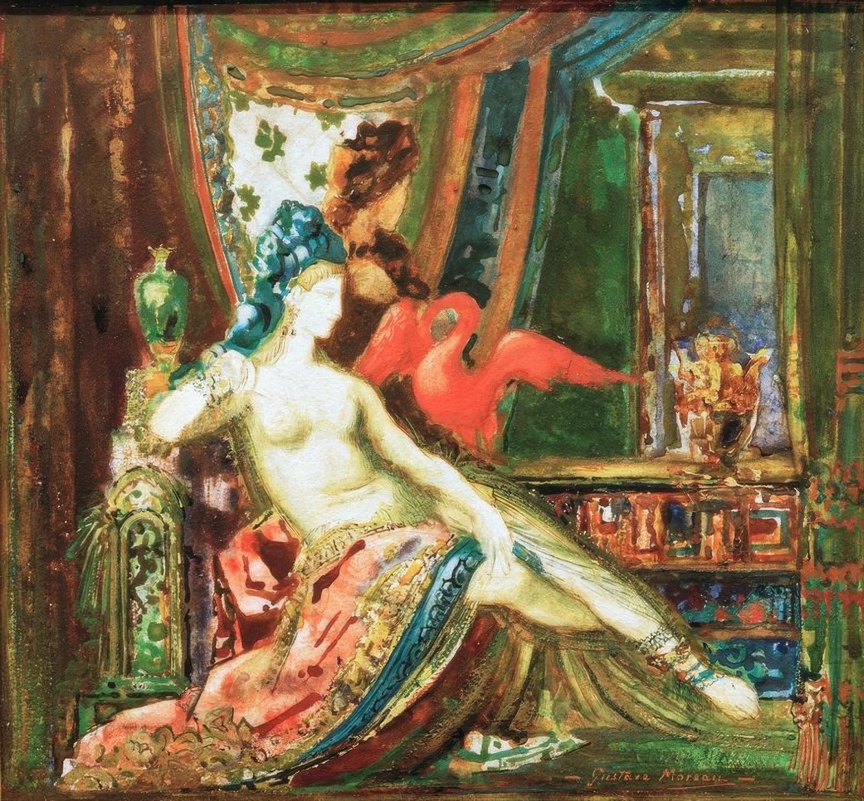 Dalila met de ibis door Gustave Moreau