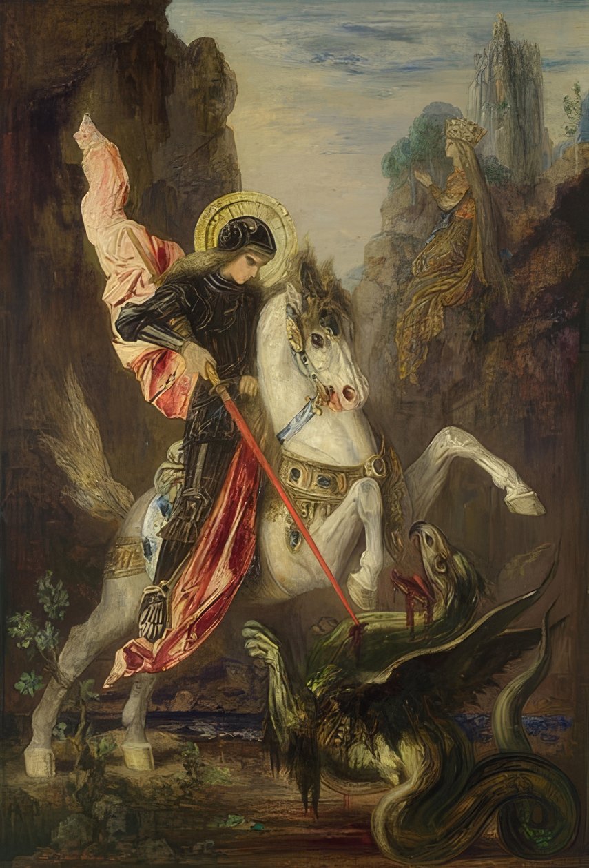 De Heilige Joris en de draak. 1889-90 door Gustave Moreau