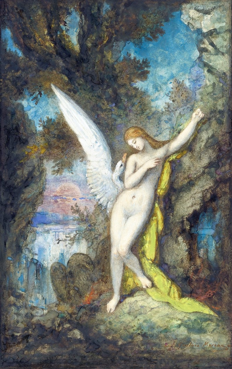 Leda en de zwaan door Gustave Moreau
