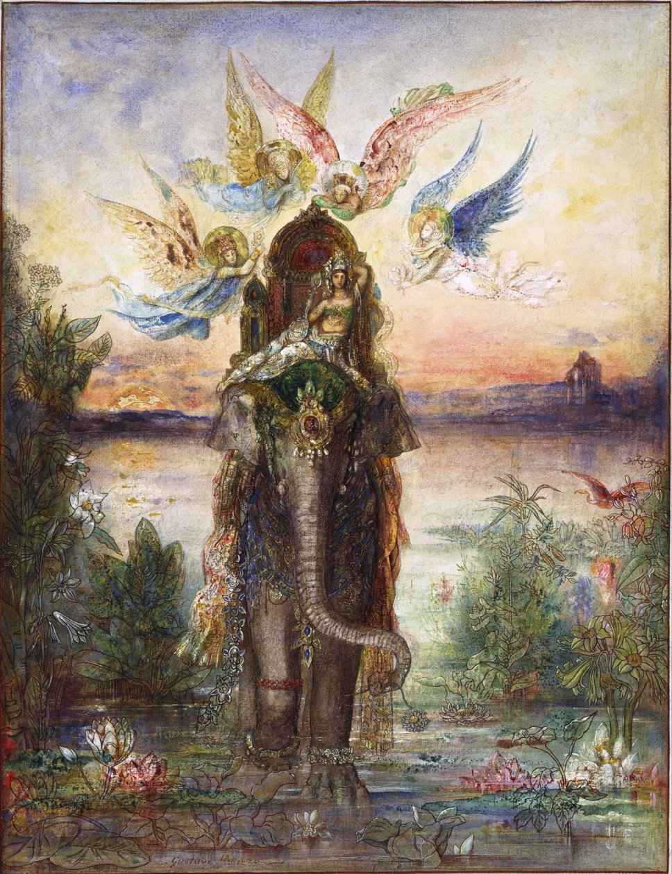 "Peri, heilige olifant" Schilderij van Gustave Moreau, 1882, National Museum of Western Art, Tokyo, Japan door Gustave Moreau