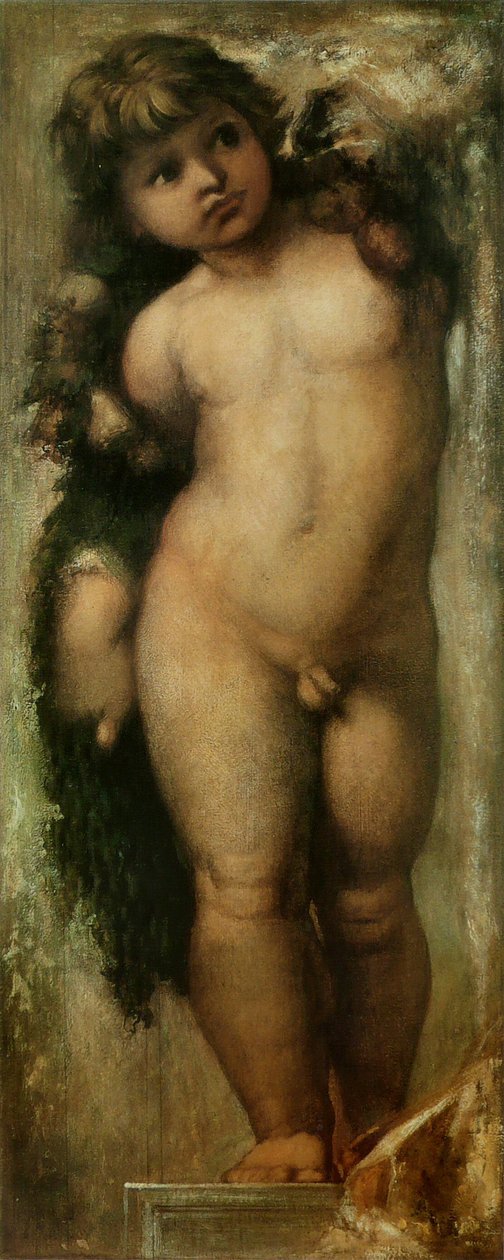 Putto naar Rafaël. Kopie van Rafaëls Putto, van de Academie van Sint Lucas in Rome. door Gustave Moreau