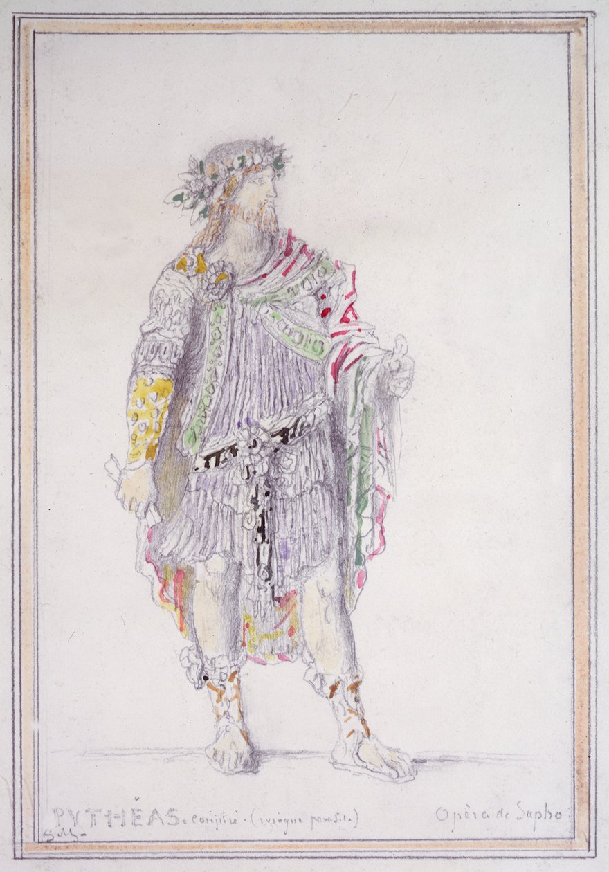 Pythéas, samenzweerder en dronken parasiet, personage uit Opéra de Sapho door Gustave Moreau