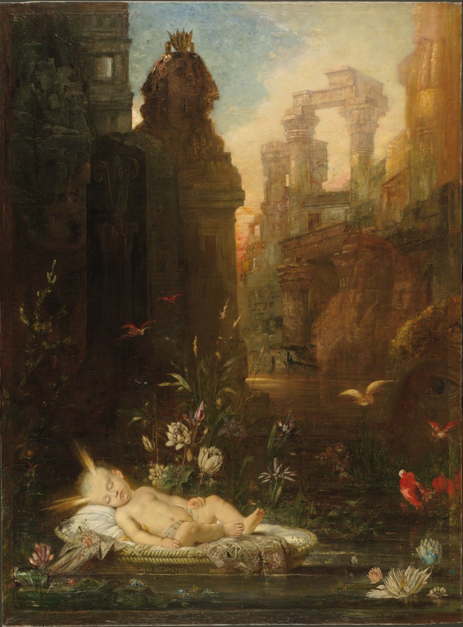 De baby Mozes door Gustave Moreau