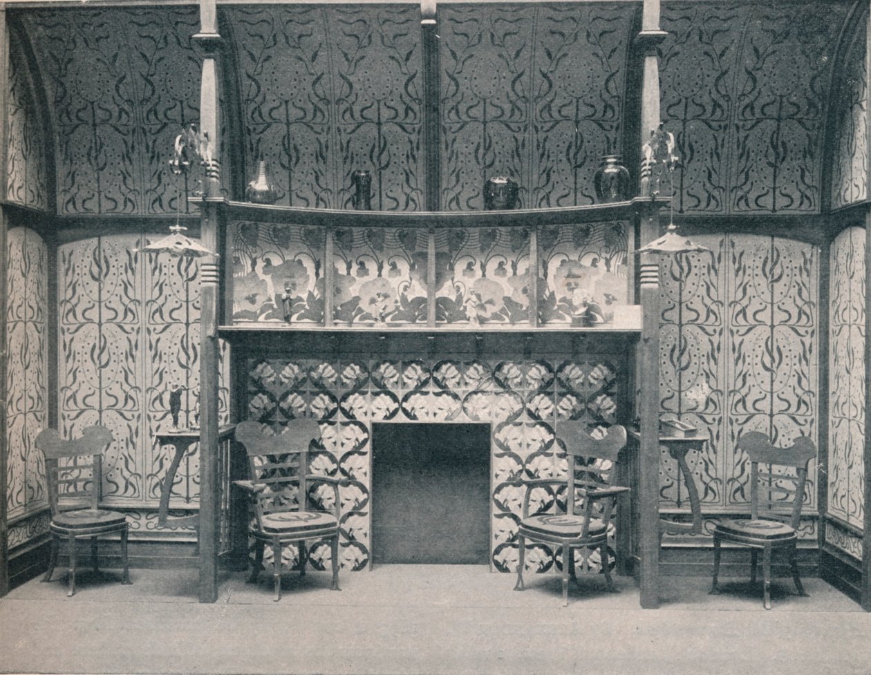 Ingle-Nook ontworpen door G. Serruier, 1898 door Gustave Serrurier Bovy