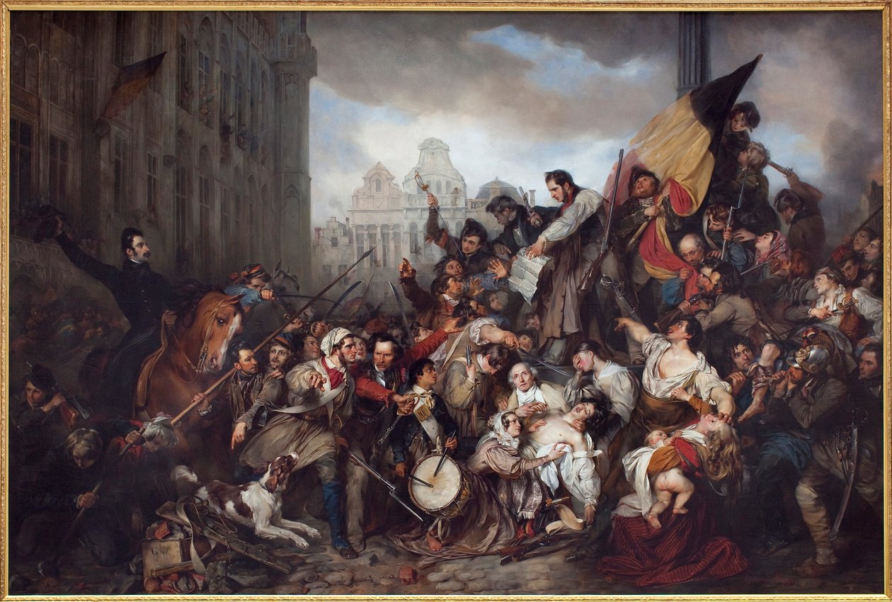 De Belgische Revolutie van 1830, 1835 door Gustave Wappers