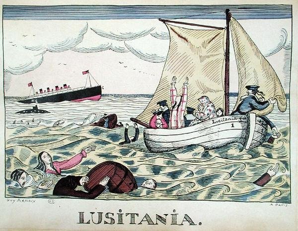 Het zinken van de Lusitania, 7 mei 1915 door Guy Arnoux