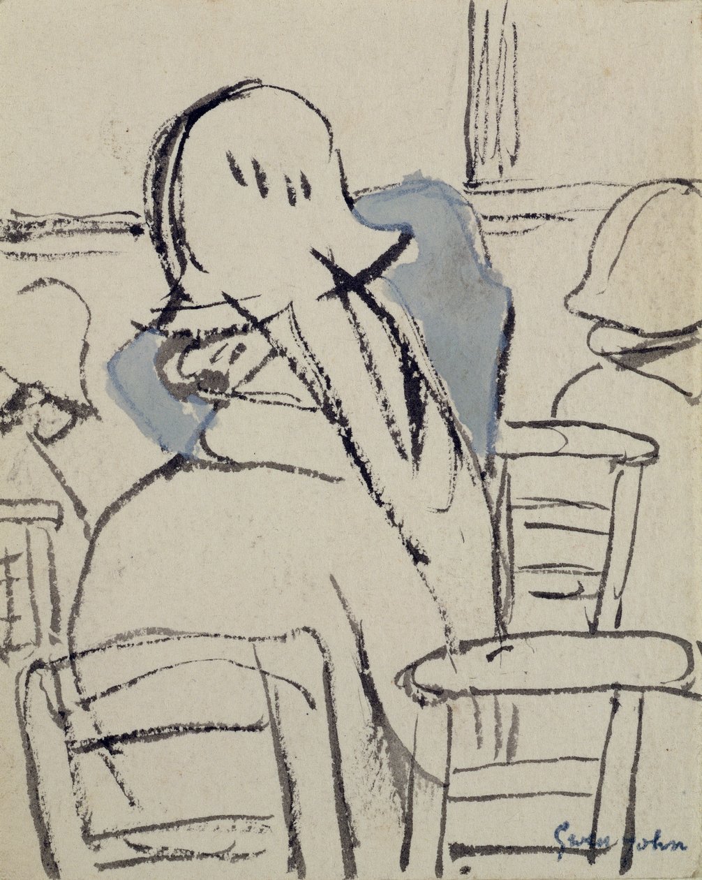 Meisjes in de kerk door Gwen John